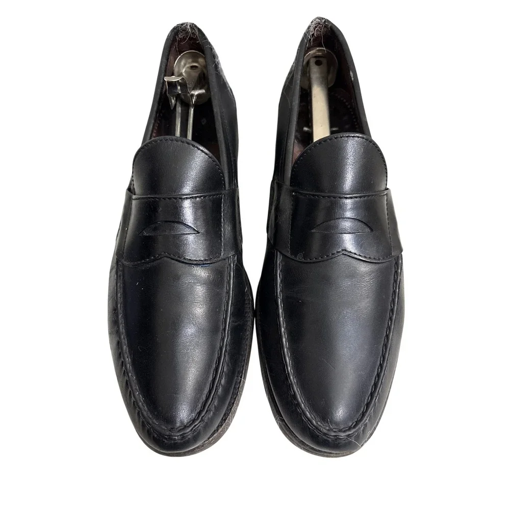 Johnston Murphy Penny Loafer Mens 10 A 246350 Black Leather Classic Dress Shoes